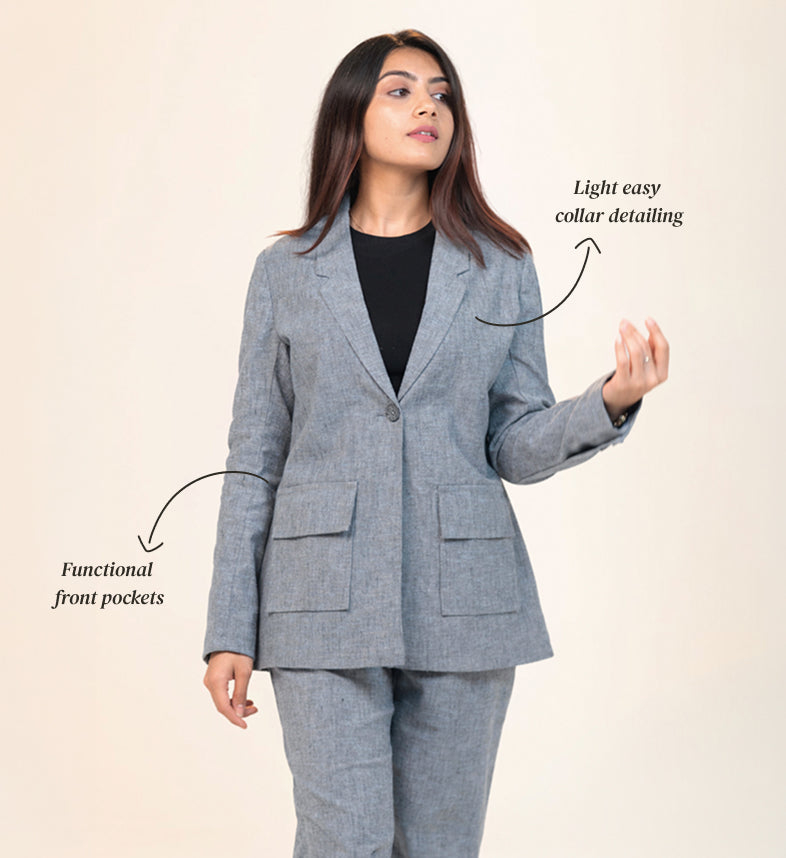 The All-Day Blazer - Steel Blue