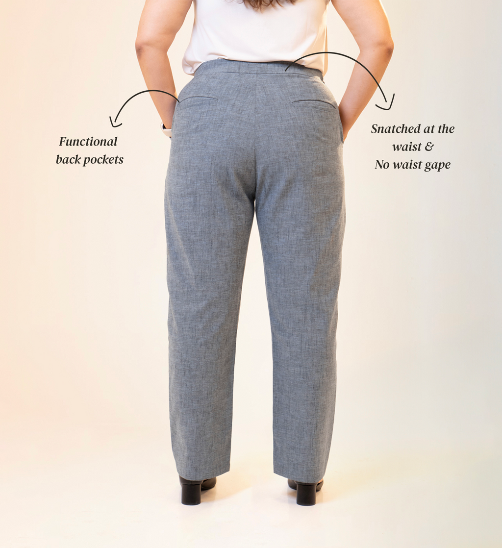 Straight Waist-Flex Trousers - Steel Blue