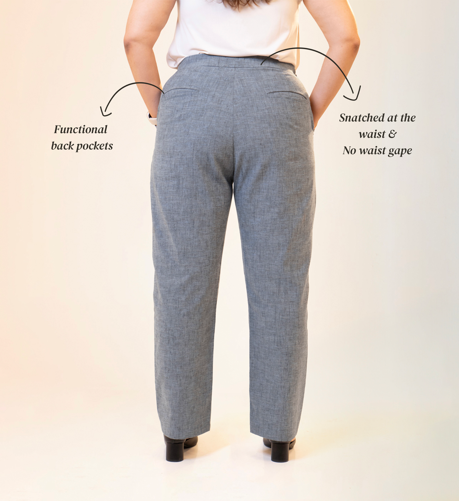 Straight Waist-Flex Trousers - Steel Blue