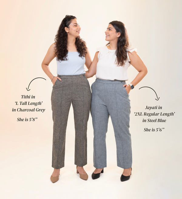 Straight Waist-Flex Trousers - Steel Blue