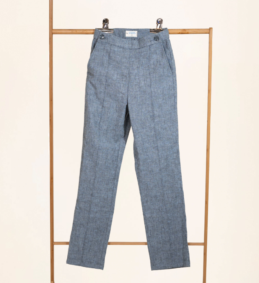 Straight Pintucks Waist-Flex Trousers