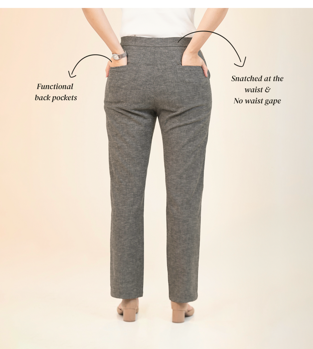 Straight Waist-Flex Trousers - Charcoal Grey
