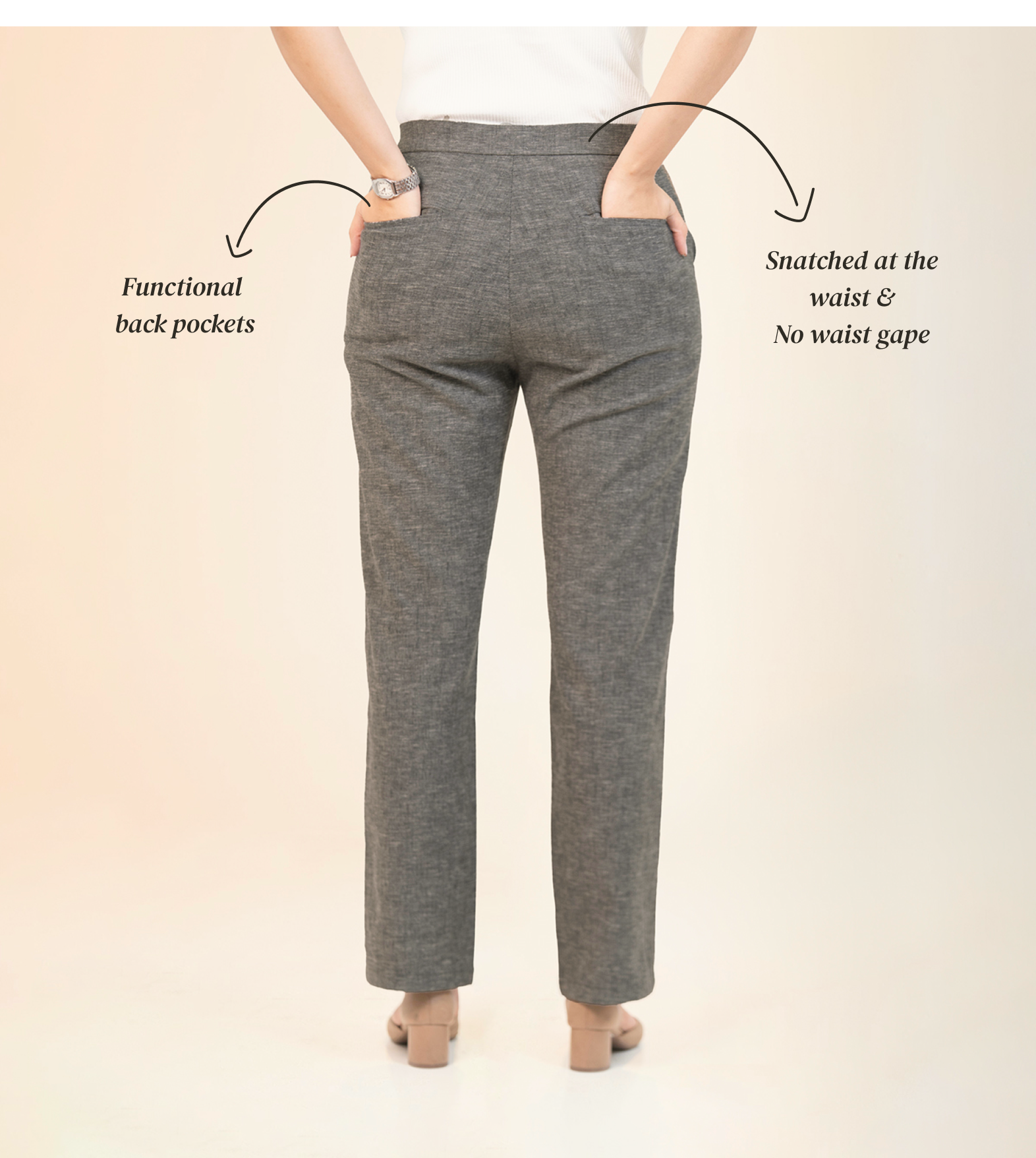 Straight Waist-Flex Trousers - Charcoal Grey