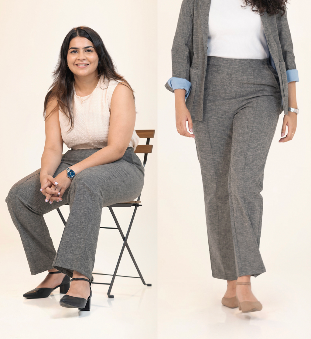 Straight Waist-Flex Trousers - Charcoal Grey