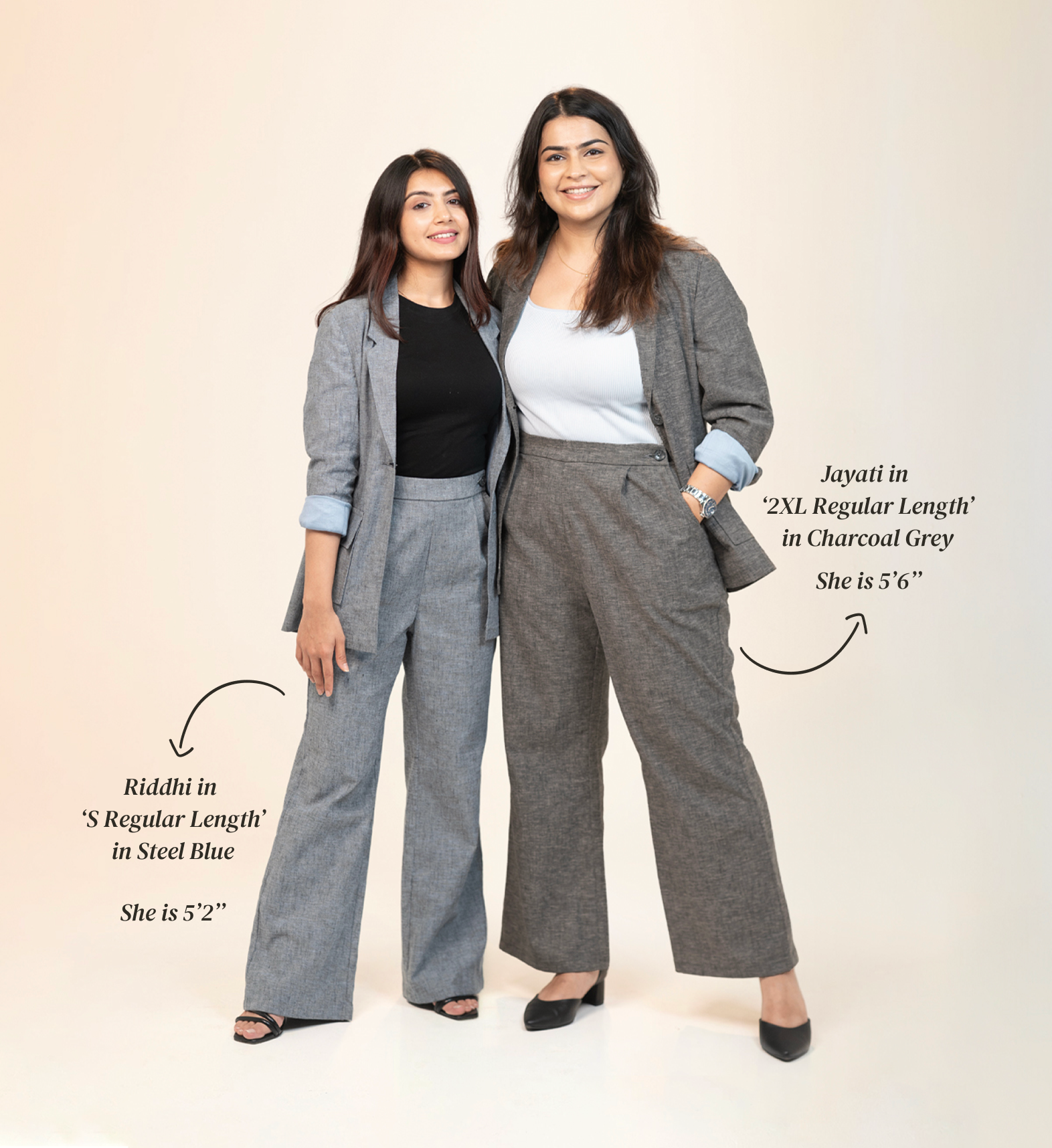 Wide Waist-Flex Trousers - Charcoal Grey